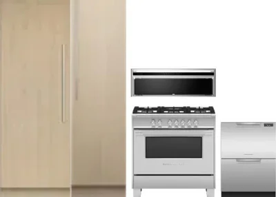 5 Piece Package Includes Refrigerator, Freezer, Range, Hood And Dishwasher